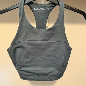 Outdoor Voices Gray Green Sports Bra